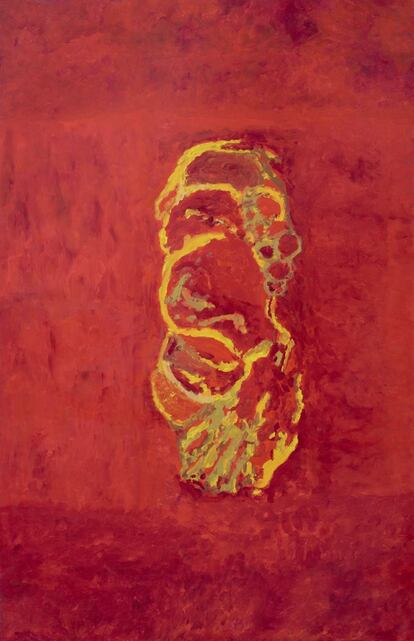 Gran bodegón Rojo. Acrílico sobre lienzo. Año: 2002.130 X 201 cm

