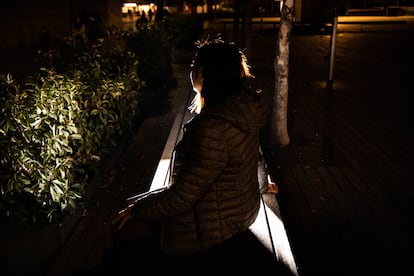 Alma (not her real name), a victim of violence in Honduras, poses in Barcelona.