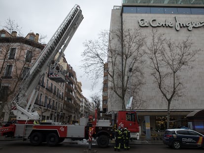 Incendio en el Corte Inglés de la calle de Serrano.