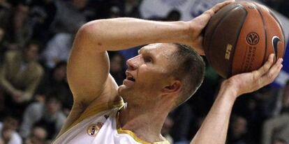 Rimantas Kaukenas en un partido en 2010, cuando militaba en el Real Madrid.