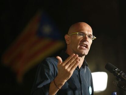 Romeva, en un acte a Sabadell.