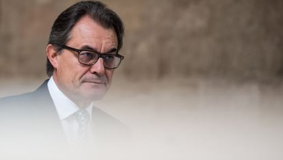 Artur Mas, durante la rueda de prensa en el Palau de la Generalitat.