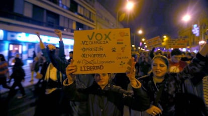 Protest against Vox in Seville.