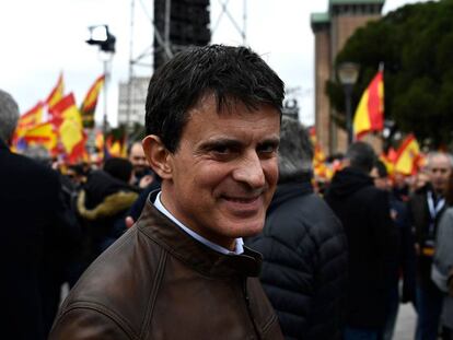 Manuel Valls, en la concentración de Colón.