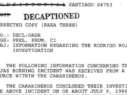 Cables confidenciales sobre el caso de Rodrigo Rojas.