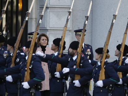 La ministra de Defensa, Mar&iacute;a Dolores de Cospedal, en el Cuartel General del Ej&eacute;rcito del Aire en Madrid, en diciembre pasado.