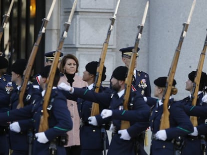 La ministra de Defensa, Mar&iacute;a Dolores de Cospedal, en el Cuartel General del Ej&eacute;rcito del Aire en Madrid, en diciembre pasado.