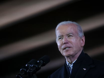 U.S. President Joe Biden discusses economic policies during a visit to the Wisconsin Black Chamber of Commerce in Milwaukee, Wisconsin. December 20, 2023.