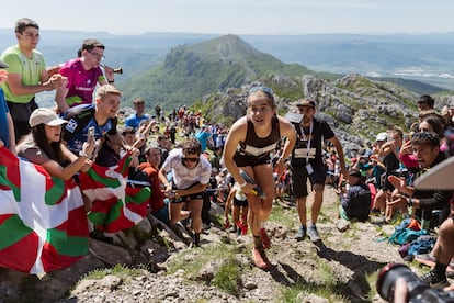 Malen Osa durante la carrera de trail Zegama-Aizkorri.