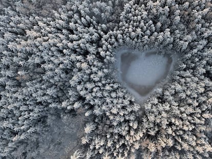 El invierno visto desde un parapente