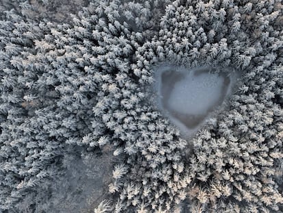 O inverno visto a partir de um parapente