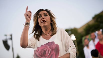 Susana D&iacute;az, en el primer acto de campa&ntilde;a en C&oacute;rdoba. 