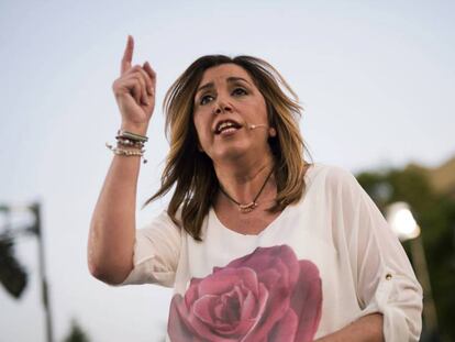 Susana D&iacute;az, en el primer acto de campa&ntilde;a en C&oacute;rdoba. 