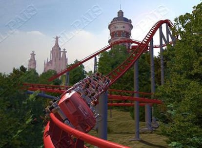 Imagen virtual de la futura montaña rusa del Tibidabo.