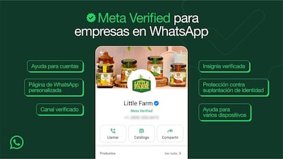 Opciones de Meta Verified para WhatsApp Business