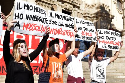 Manifestación en Roma contra el gobierno italiano.