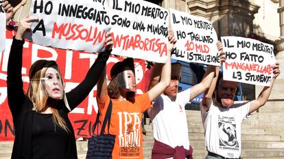 Manifestación en Roma contra el gobierno italiano.