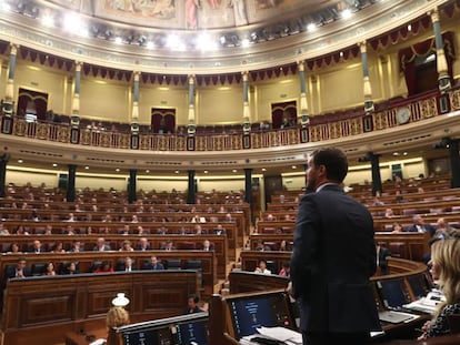 Pablo Casado durante una intervención en el Congreso de los Diputados.