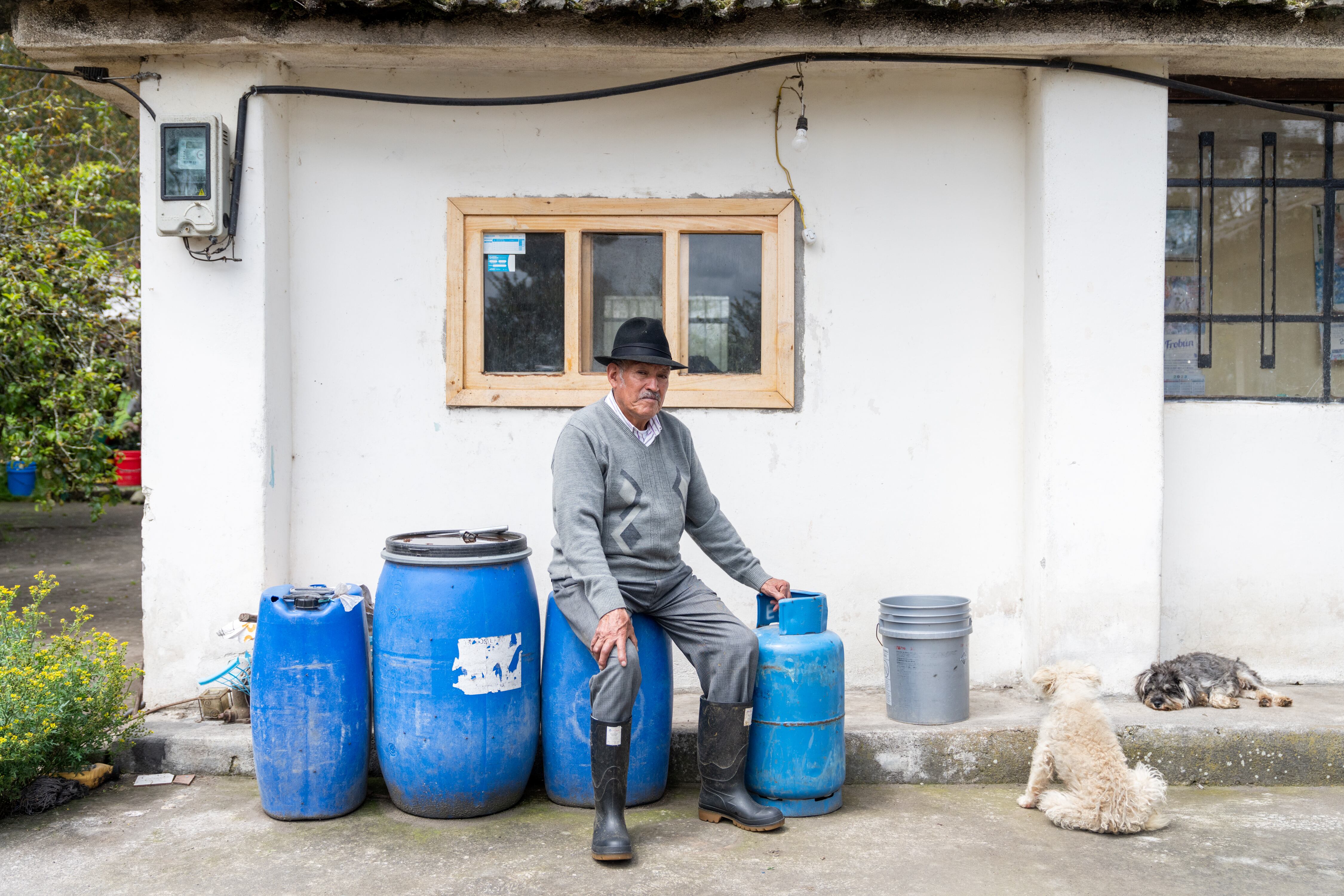 José Moreno (79), habitante de San Ramón, una de las comunidades vulnerables ante una erupción del Cotopaxi.