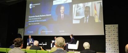 Intervención por vía telemática del gobernador del Banco de España en la jornada celebrada en Bilbao.