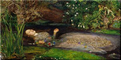 ‘Ophelia’ de John Everett Millais, con Elizabeth Siddal como modelo.