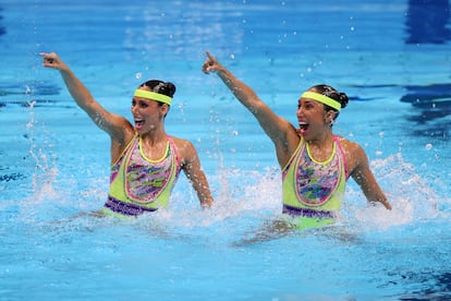 Nuria Diosdado y Joana Jiménez durante una de sus participaciones en los Juegos Olímpicos de Tokio.