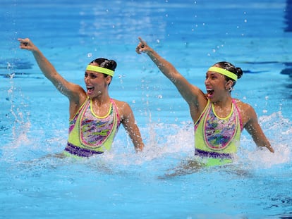 Nuria Diosdado y Joana Jiménez durante una de sus participaciones en los Juegos Olímpicos de Tokio.