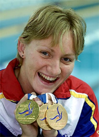 La mejor baza de la natación española, Nina Jiavanévskaia.