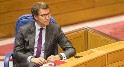 Feijóo, ayer en el Parlamento gallego.