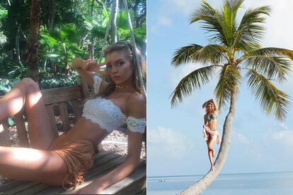 Stella Maxwell (Bahamas)

El equipo de Victoria's Secret viajó tras el desfile  allí y la modelo dejó unas imágenes muy triste en sus playas.
