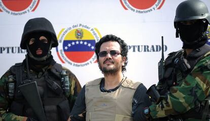 Maximiliano Bonilla Orozco, alias 'Valenciano', hoy en Caracas (Venezuela) antes de ser extraditado a EE UU
