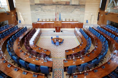 Vista del hemiciclo de la Asamblea de Madrid.