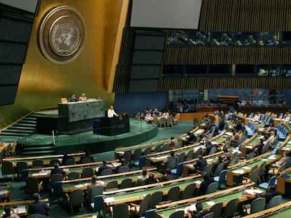 La Asamblea General de las Naciones Unidas, reunida para discutir la reforma del Consejo de Seguridad, en 2019.