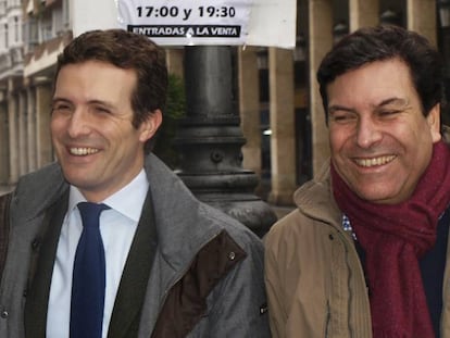 Ángeles Armisén, Pablo Casado i Carlos Fernández, aquest diumenge.