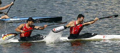 Saul Craviotto y Carlos Pérez Rial, durante la final de K-2 200 metros.