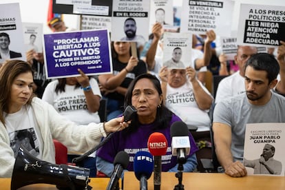 Familiares de presos políticos en Caracas, Venezuela.