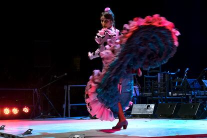 La bailaora Macarena Ramírez, en la Fiesta de la Bulería, celebrada en Jerez, en 2017.