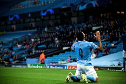 Gabriel Jesus celebra su gol ante el Madrid.