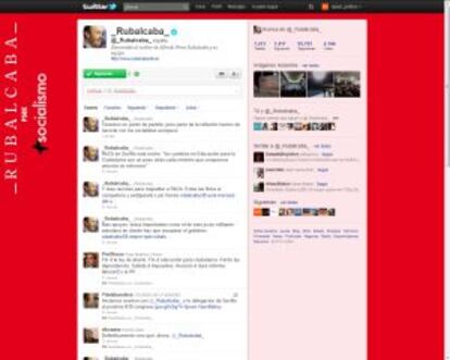 Perfil de Alfredo Pérez Rubalcaba en Twitter.