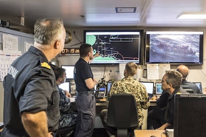 The war room on the ship.