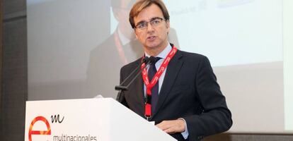 Adolfo Aguilar, presidente de Multinacionales por la Marca España, durante su intervención de ayer.
