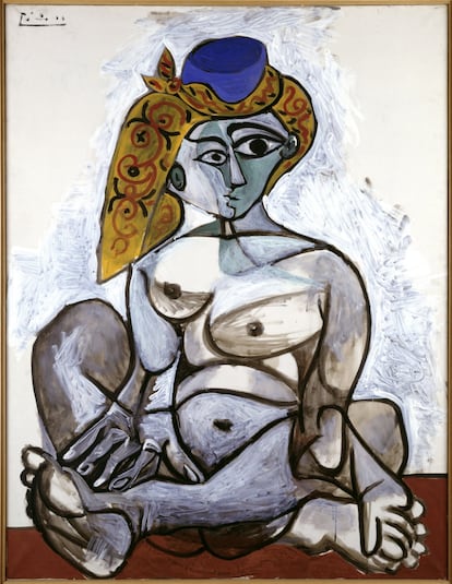 Pablo Picasso (1881-1973), Mujer desnuda con gorro turco, 1955. 
