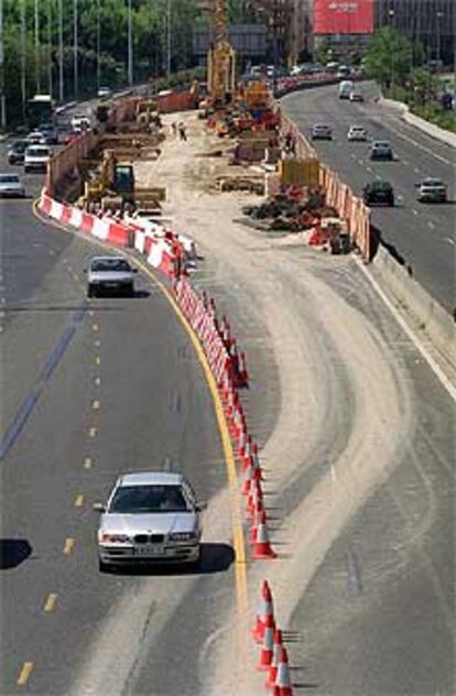 Obras del tunel de María de Molina, que conecta la Castellana con la N-II, en Madrid