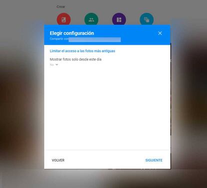 Desde aquí podemos seleccionar desde qué fecha se comparten las imágenes