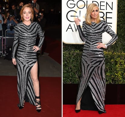 Las actrices Lindsay Lohan y, a la derecha, Actress Judith Light.