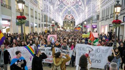 Protesto em Málaga contra a ascensão do partido de extrema-direita Vox