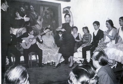 Carmen Amaya, en el madrileño Corral de la Morería a finales de la década de los cincuenta.