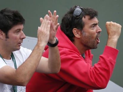 Bruguera celebra un punto de Gasquet en París. 