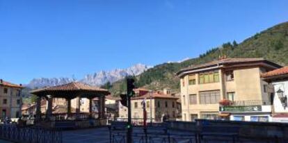 Localidad de Potes, en la parte cántabra de los Picos de Europa.