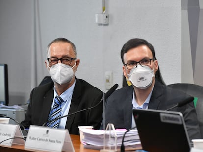 Beneficiário da Prevent Senior Tadeu Frederico Andrade e o médico Walter Correa de Souza Netto depõem na CPI da Pandemia, nesta quinta-feira.